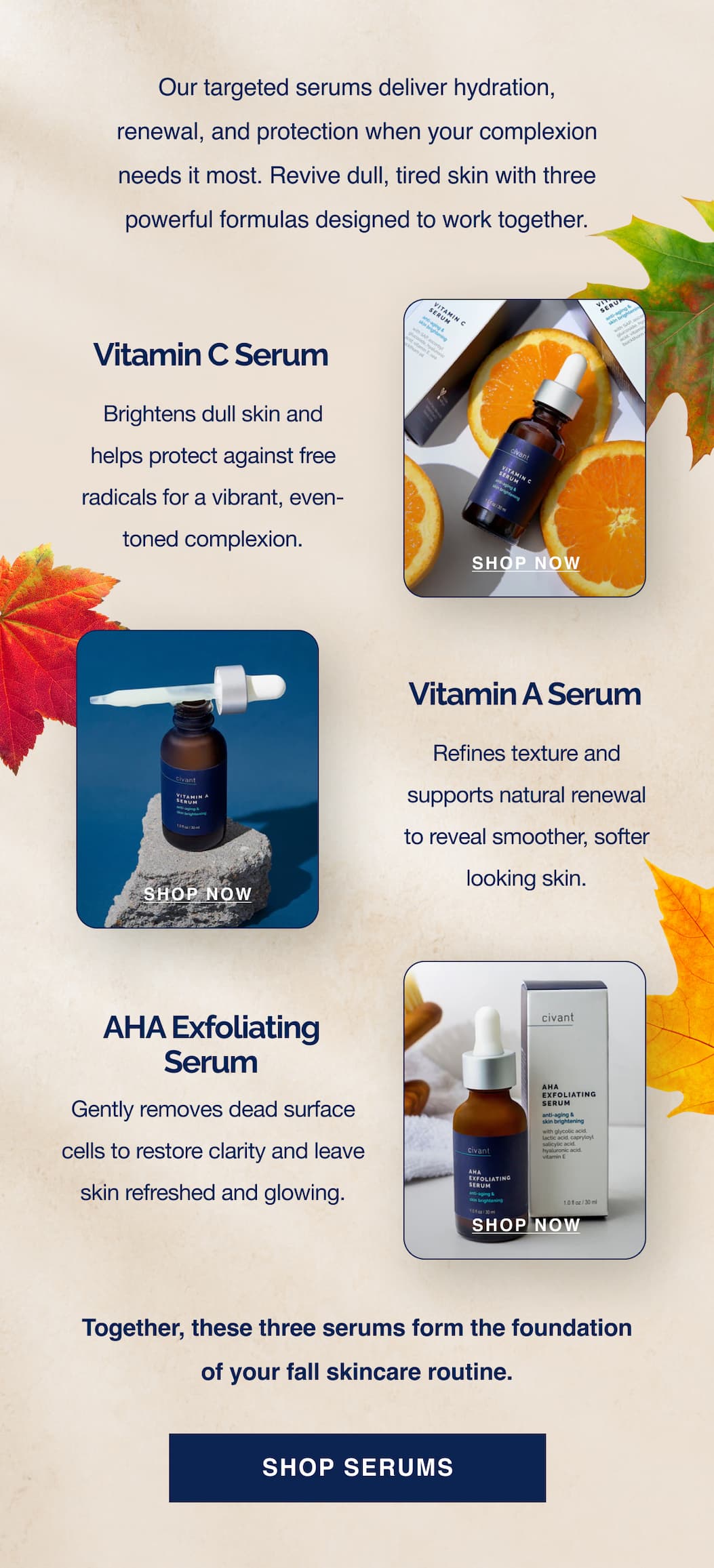 The Fall Serum Trio Your Skin Needs