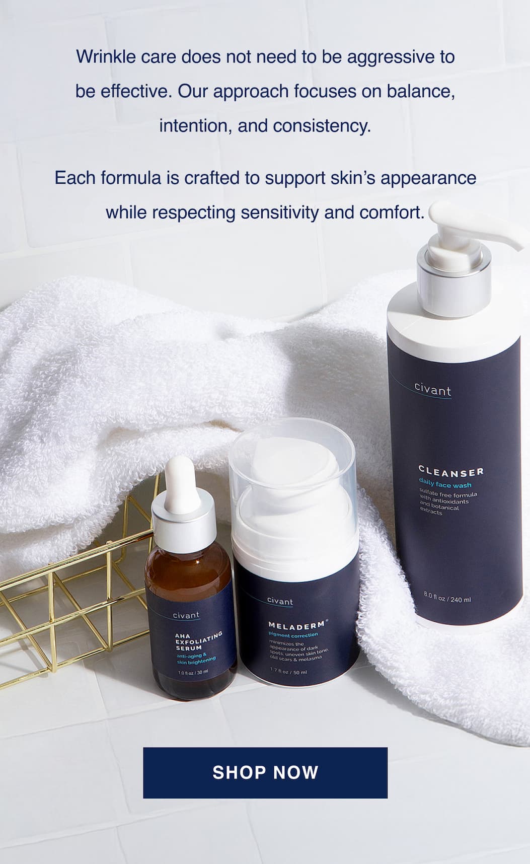 Target wrinkles with care.