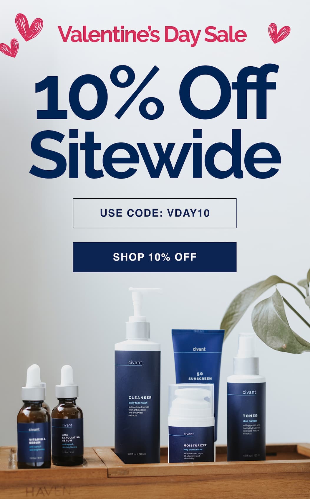 Valentine's Day Sale: 10% Off sitewide