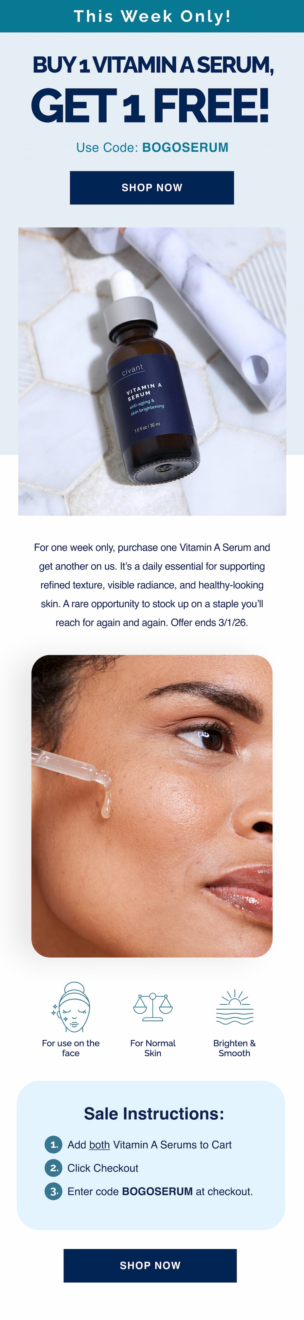 Buy 1 Vitamin A Serum, Get 1 Free