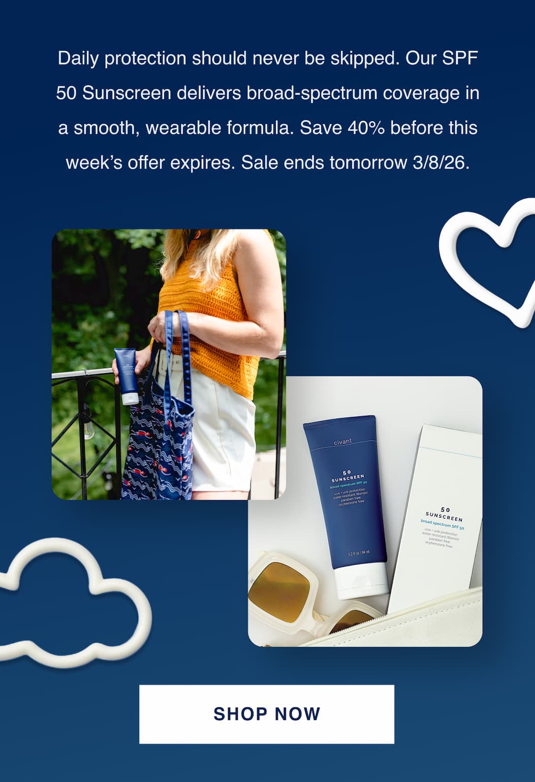 40% off sunscreen - this week only