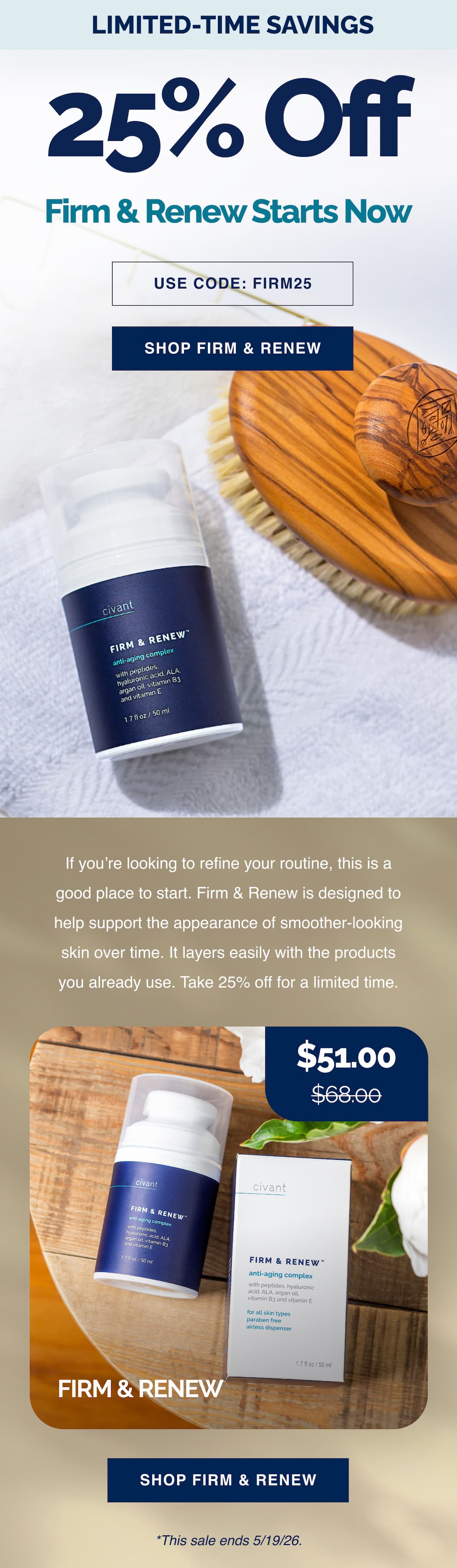 25% off Firm & Renew