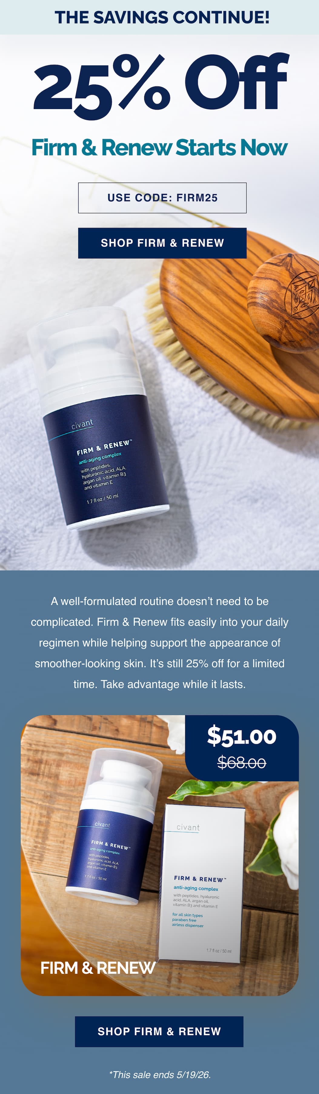 25% off Firm & Renew