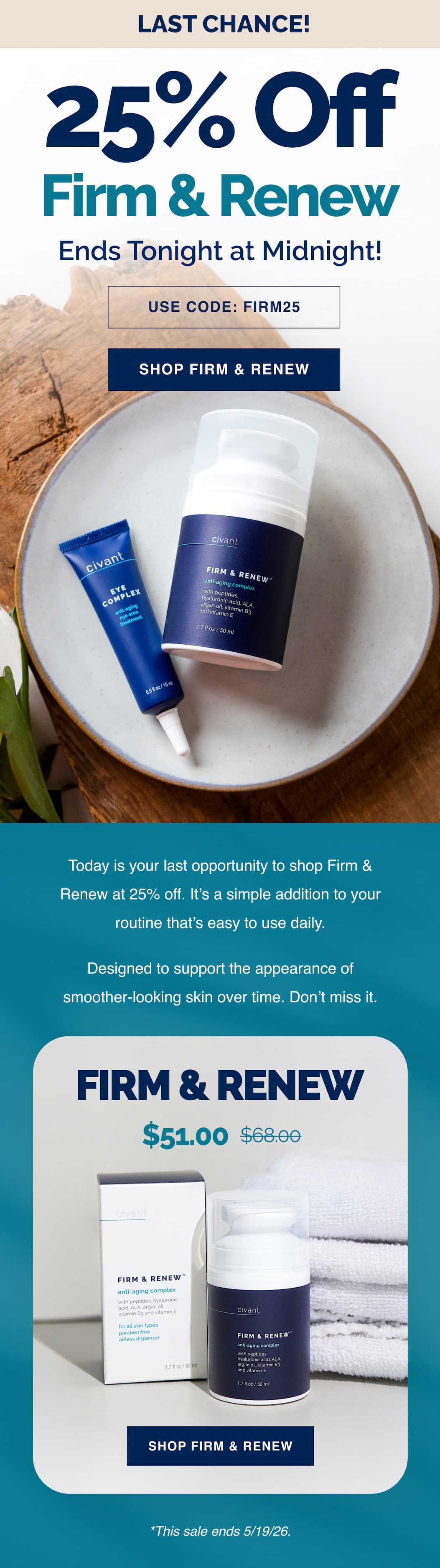 25% off Firm & Renew