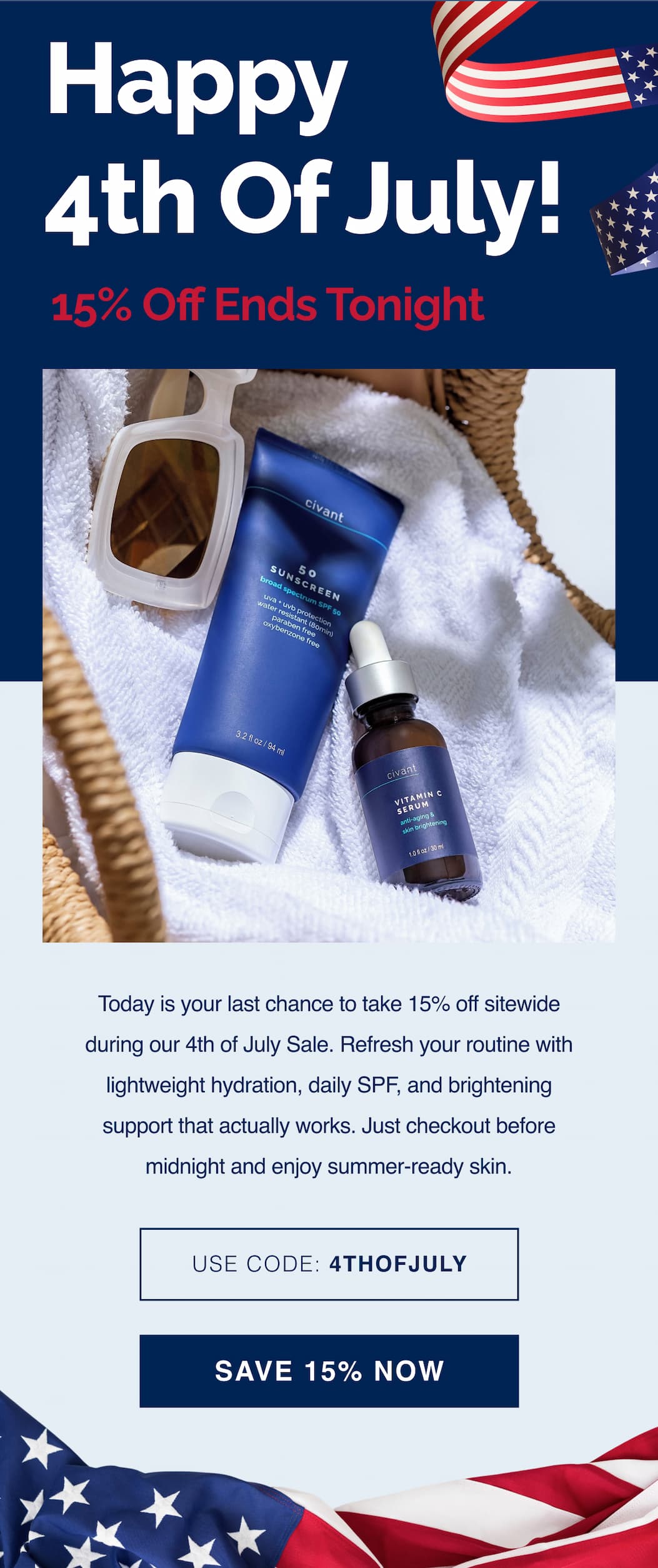 15% Off Ends Tonight
