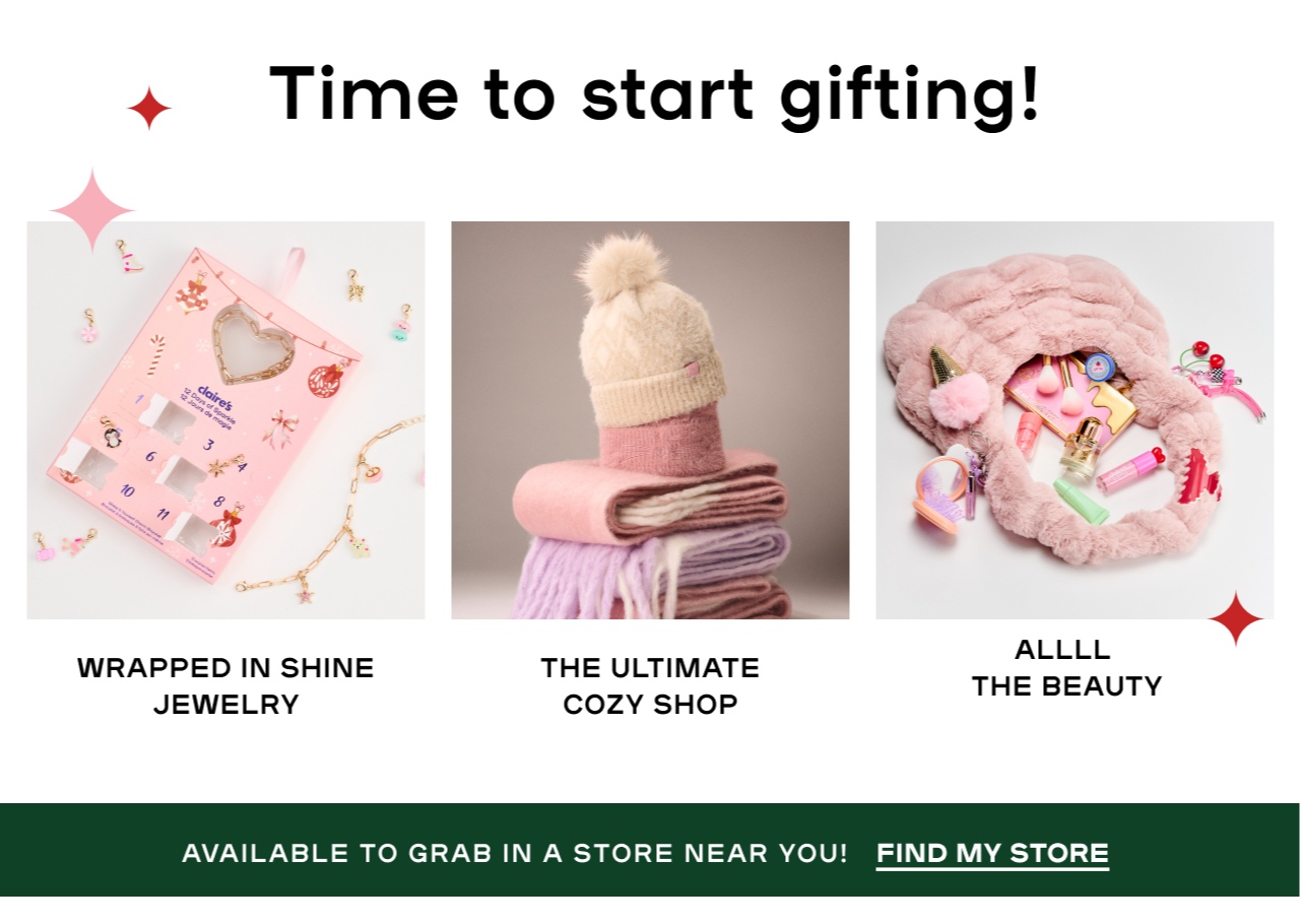 Time to start gifting! - Wrapped in Shine Jewelry - The ultimate cozy shop - All the beauty - Find a store near you 