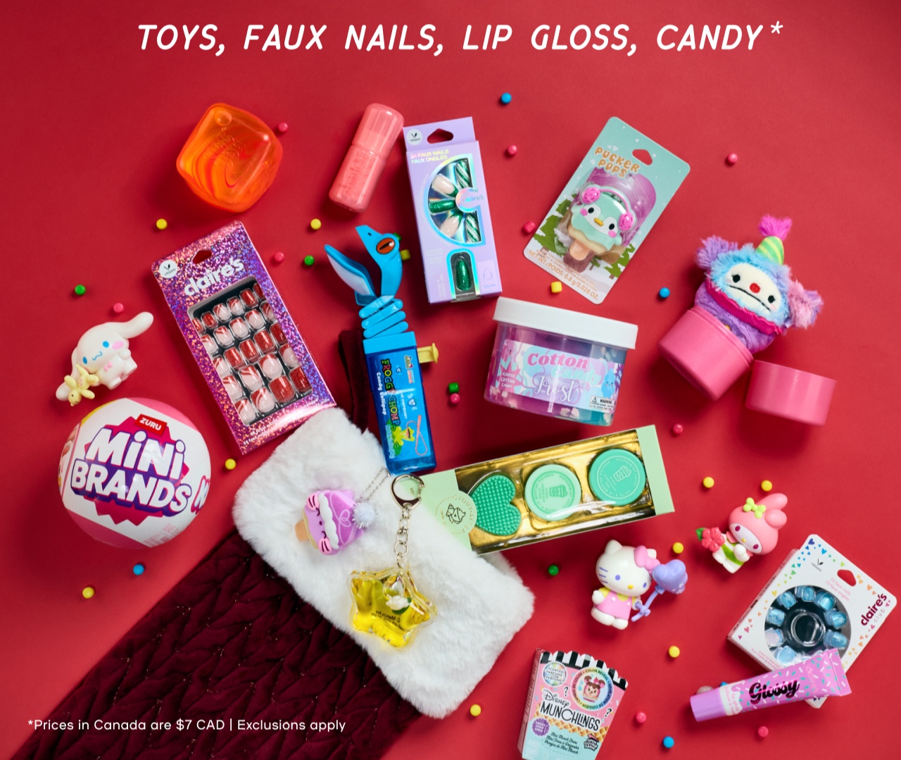 Limited Time - $5 Stocking Stuffers - Toys, Faux Nails, Lip gloss, Candy - Small Gifts, big Smiles - Discover bite-sized beauty, adorable accessories, and sparkle-packed must haves to gift and to get. $5 Candey - $5 Toys $5 Faux Nails $5 lip Gloss- Grab everything they'll love in store now - Find Store