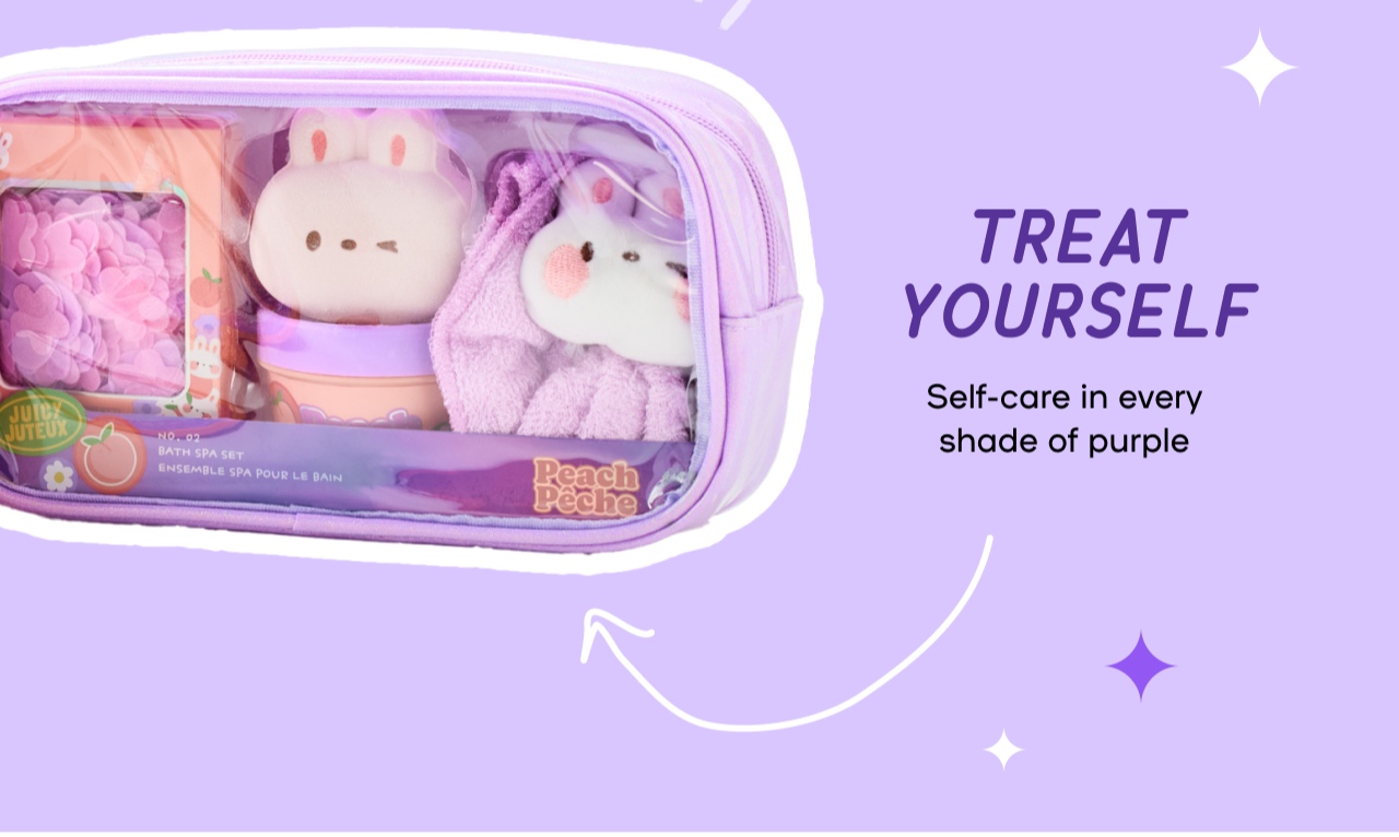 Treat Yourself. Self -care in every shade of purple.