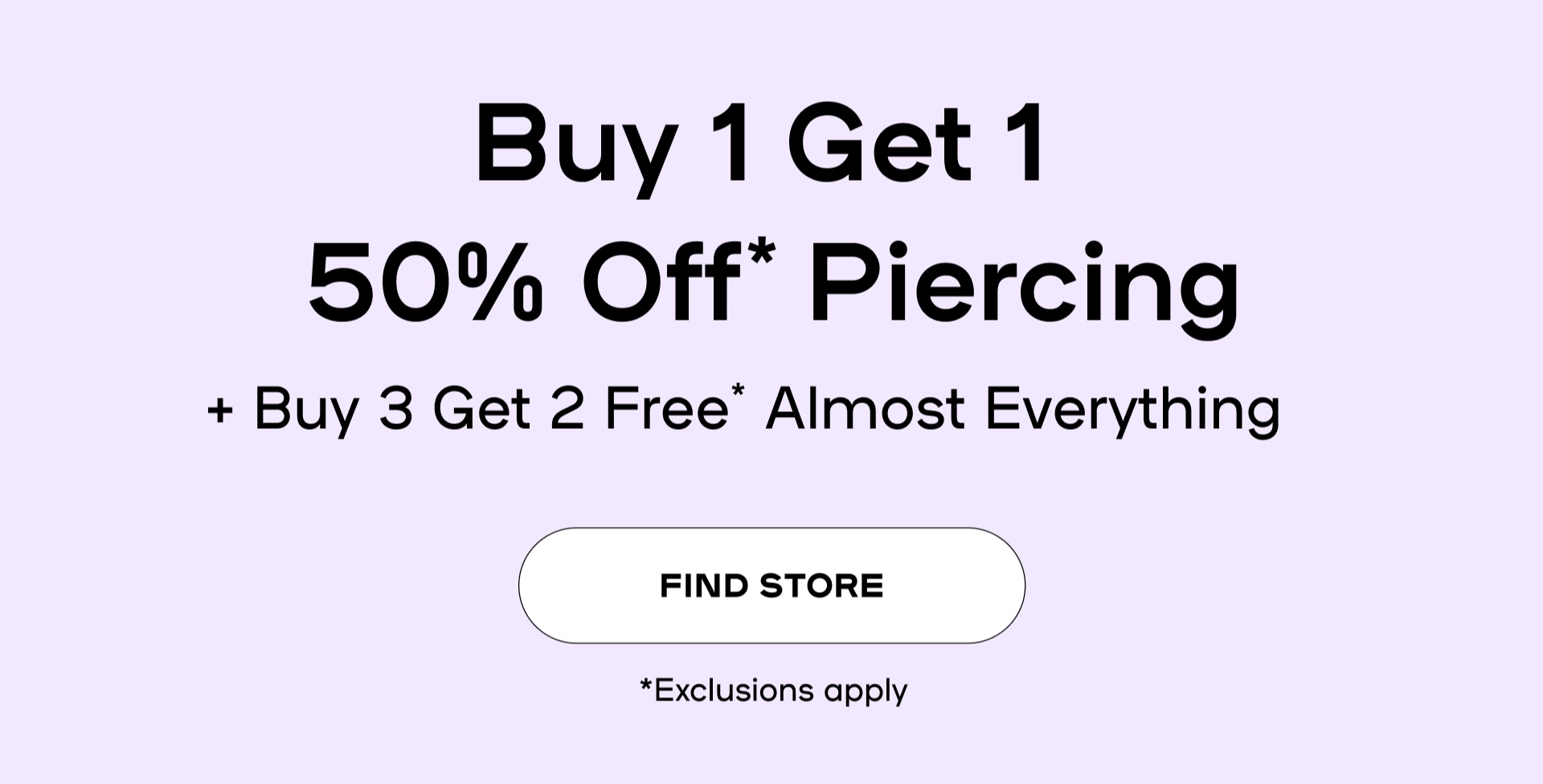 Buy 1 Get1 50% Off piercing