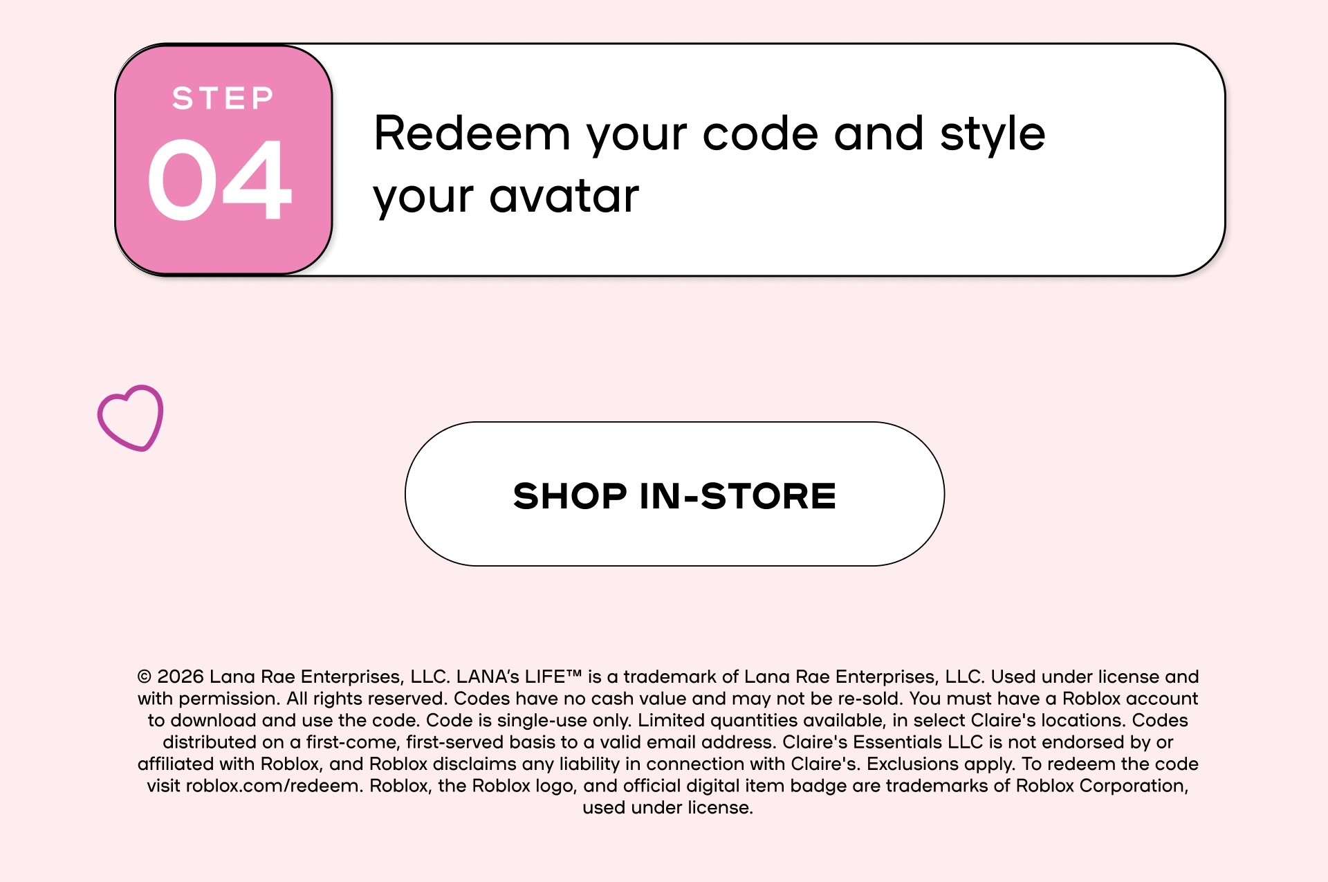 Roblox Reward in 4 steps - Shop in store