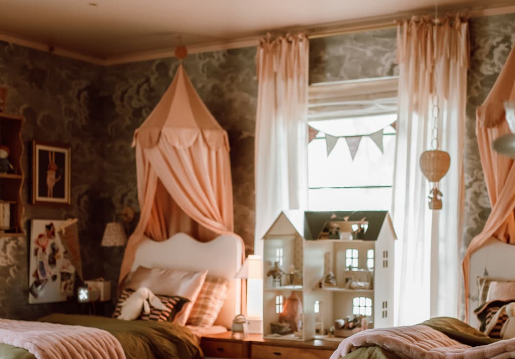 Kids room featuring Meet Cute painted ceiling