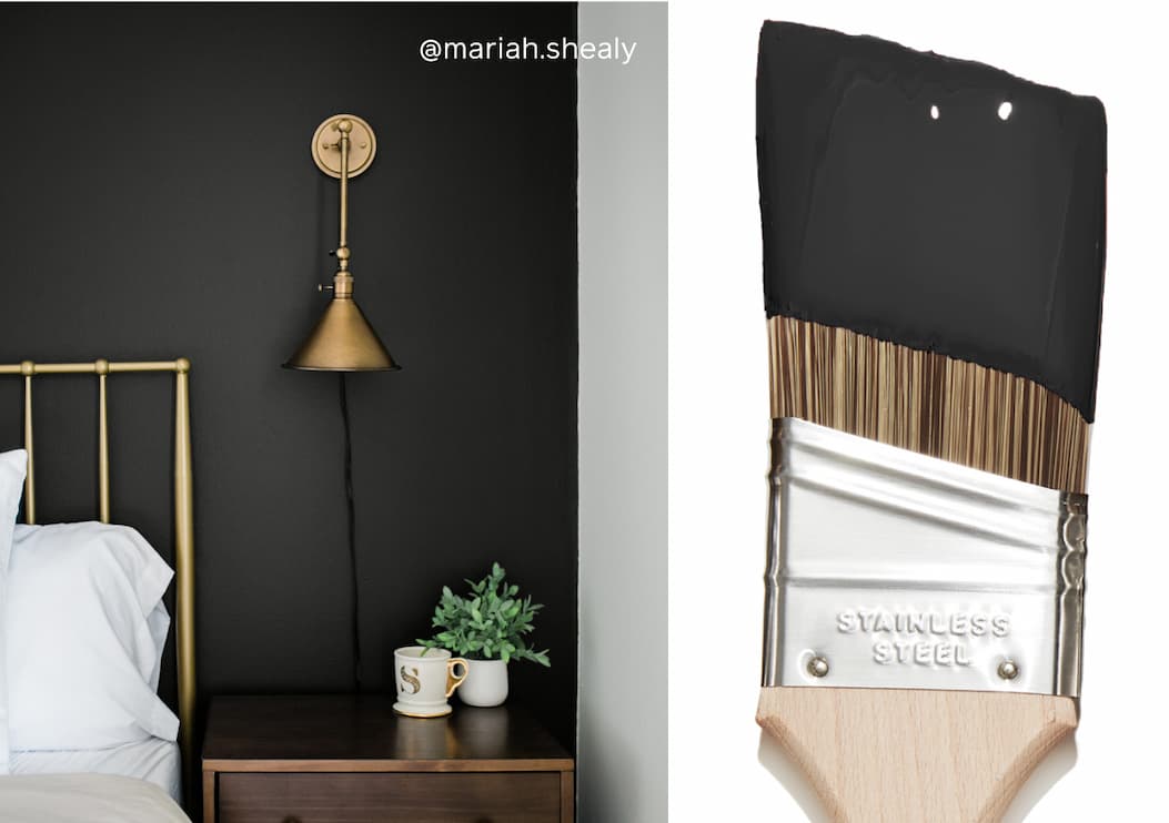 Bedroom painted in Blackish