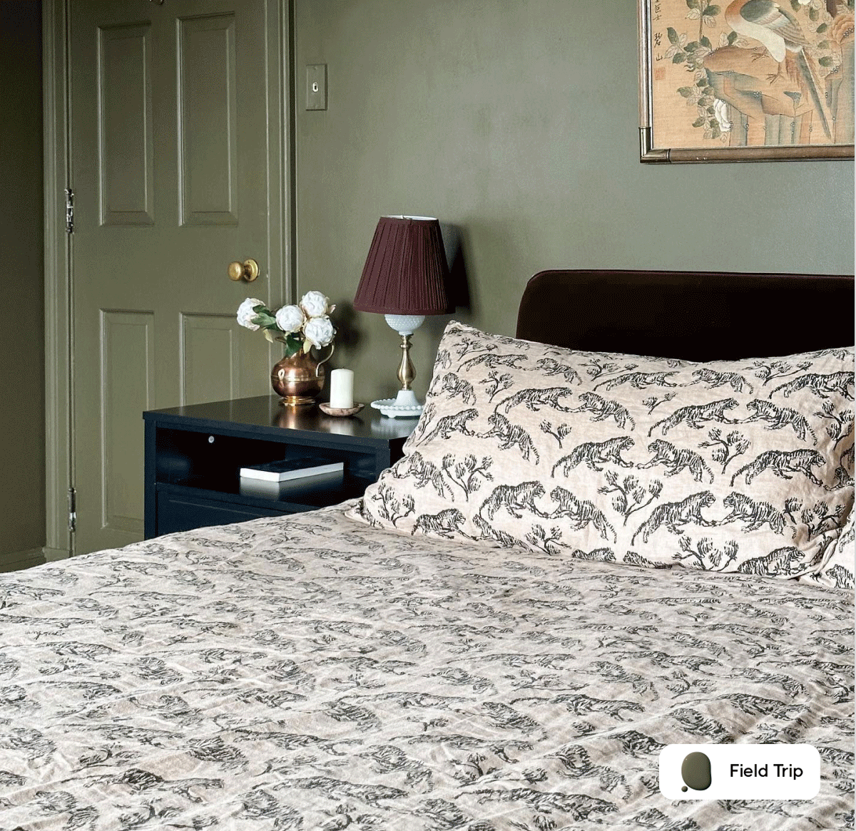 Gif of Clare painted spaces featuring Classic, Dirty Chai and Nearly Navy