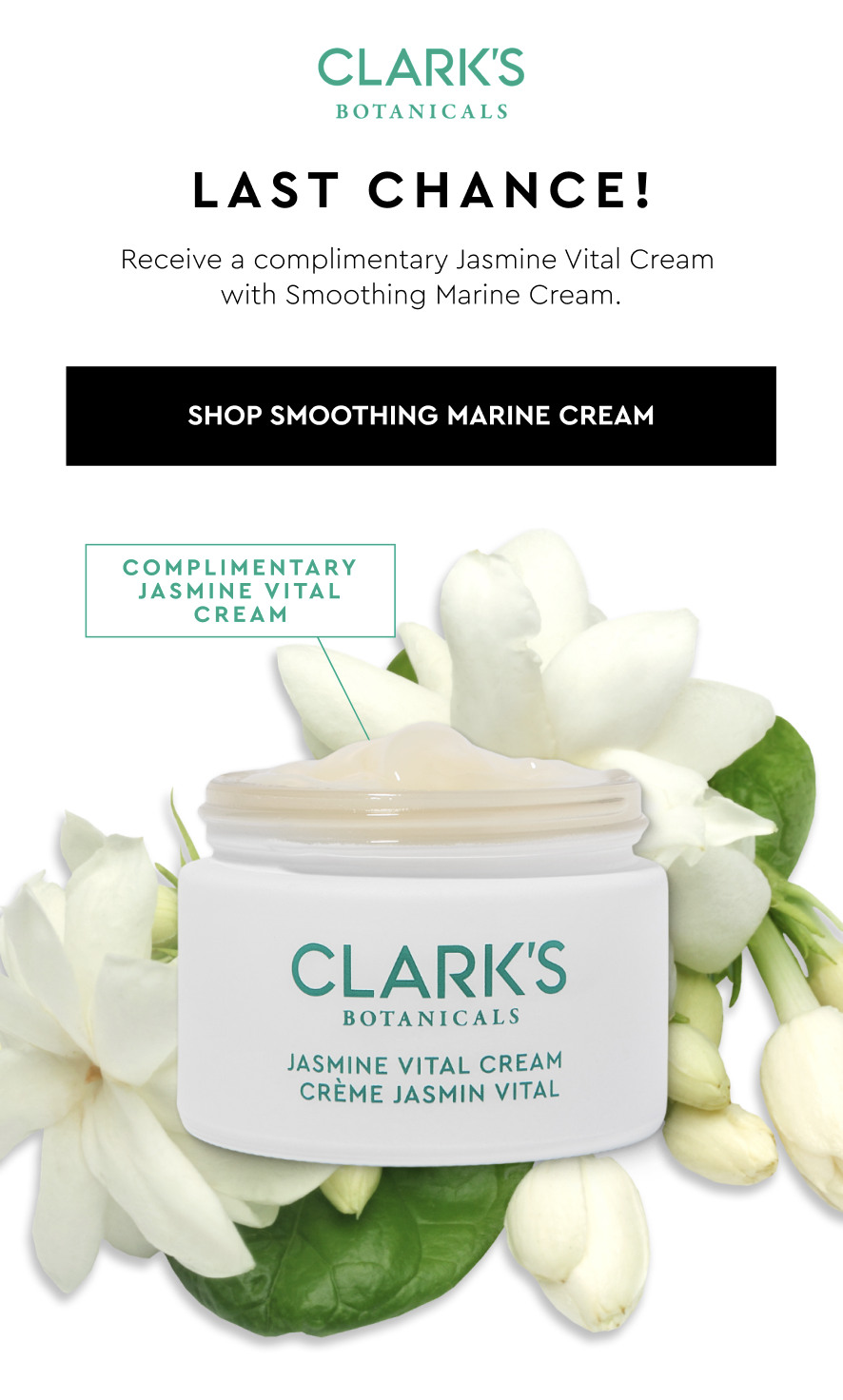 Get a complimentary Jasmine Vital Cream when you buy Smoothing Marine Cream