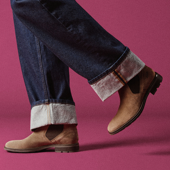 Shop Newford Easy Dark Sand Suede