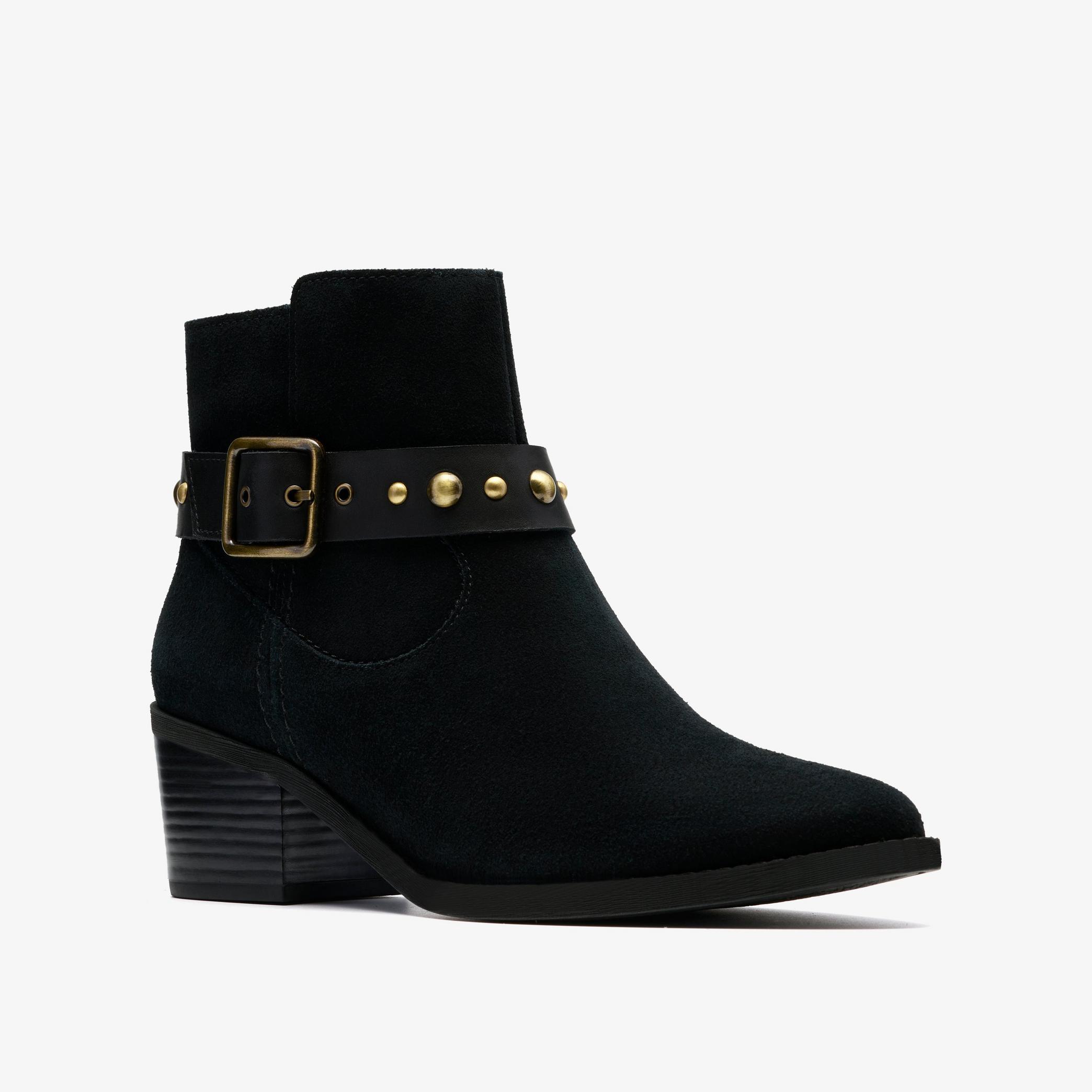 Shop Morzine Buckle Black Suede