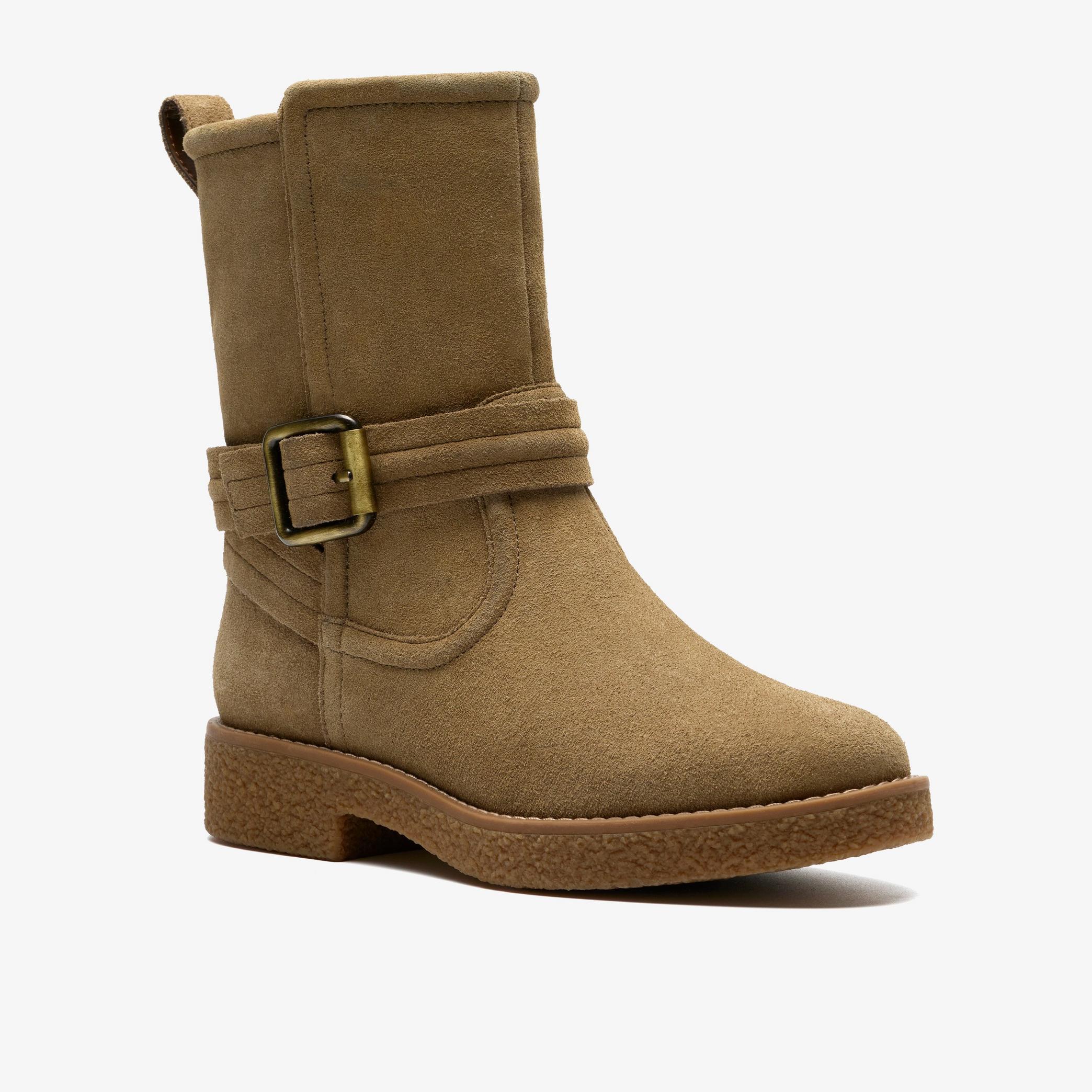 Shop Nella Mid Dark Sand Suede