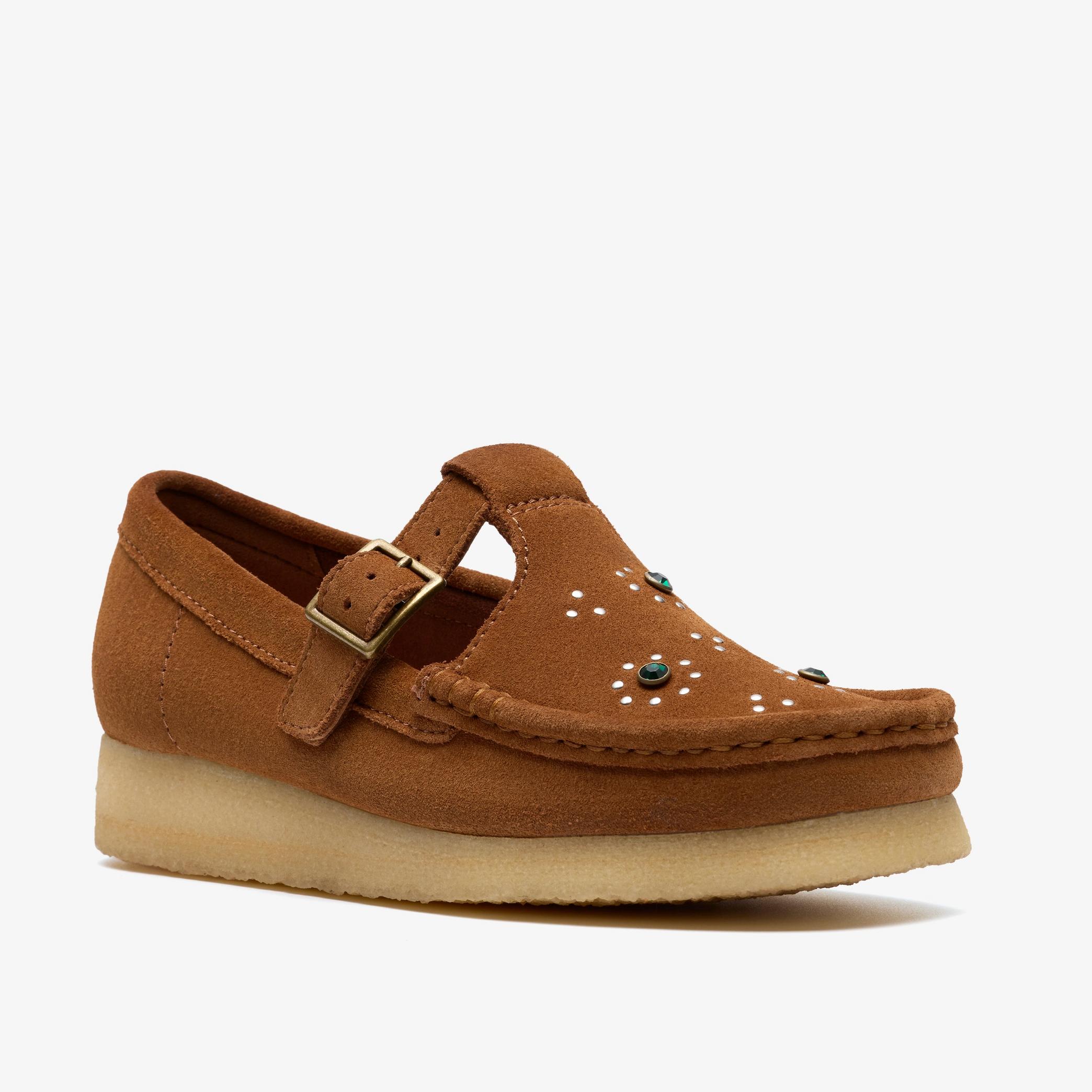 Shop Wallabee T Bar Black Tweed Combination