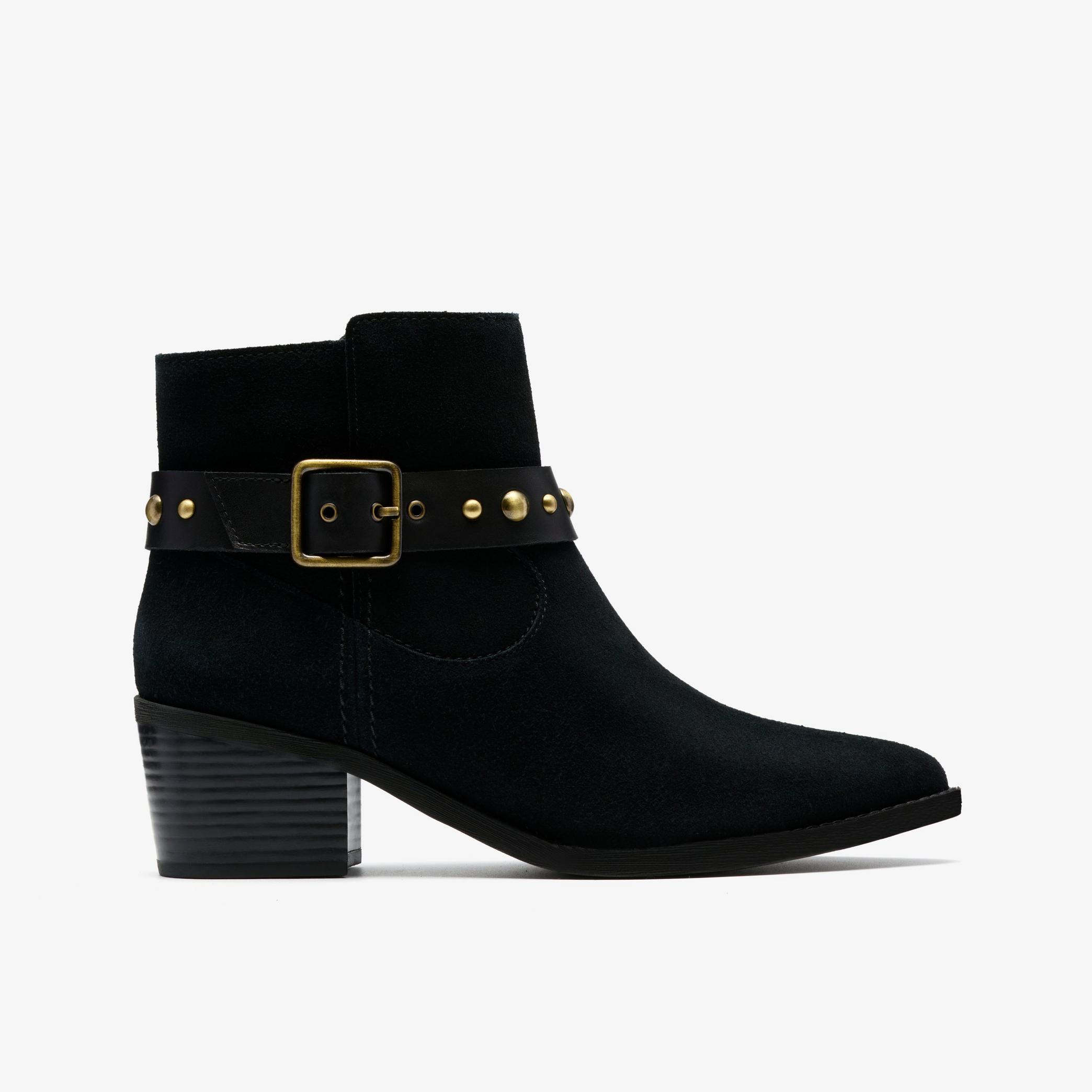 Shop Morzine Buckle Black Suede