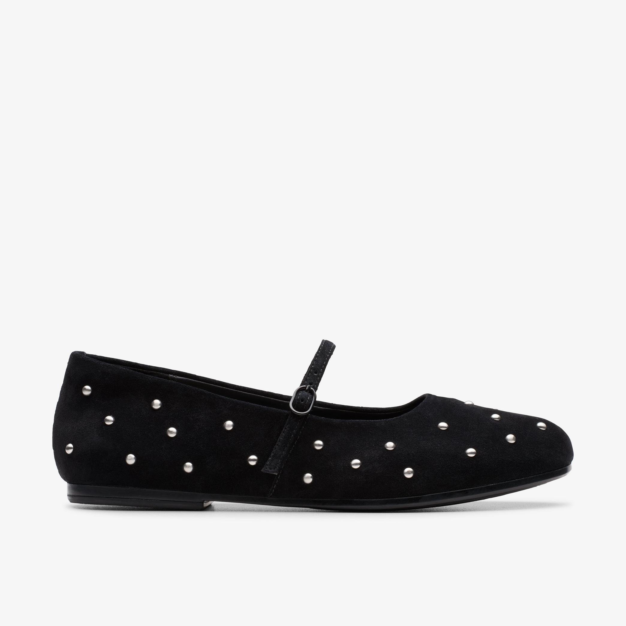 Shop Livia Stud Black Suede