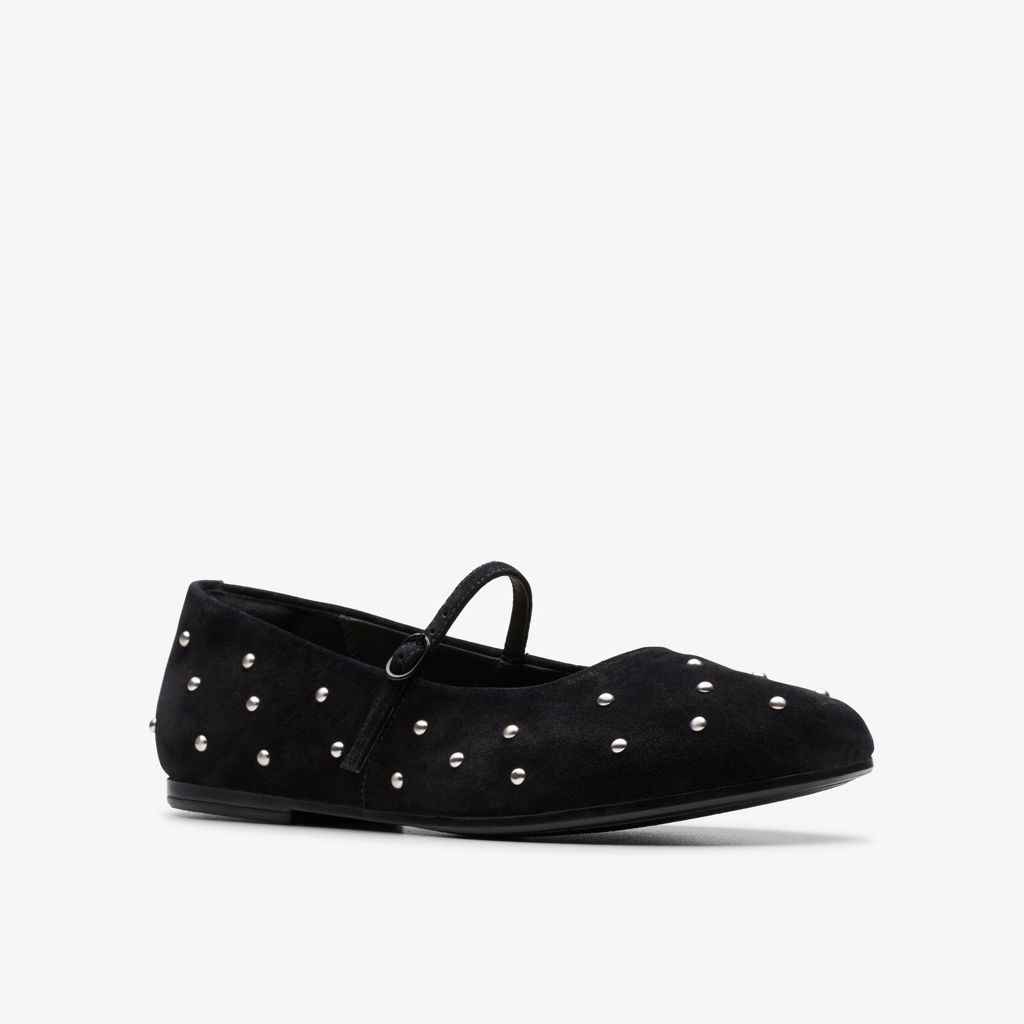 Shop Livia Stud Black Suede