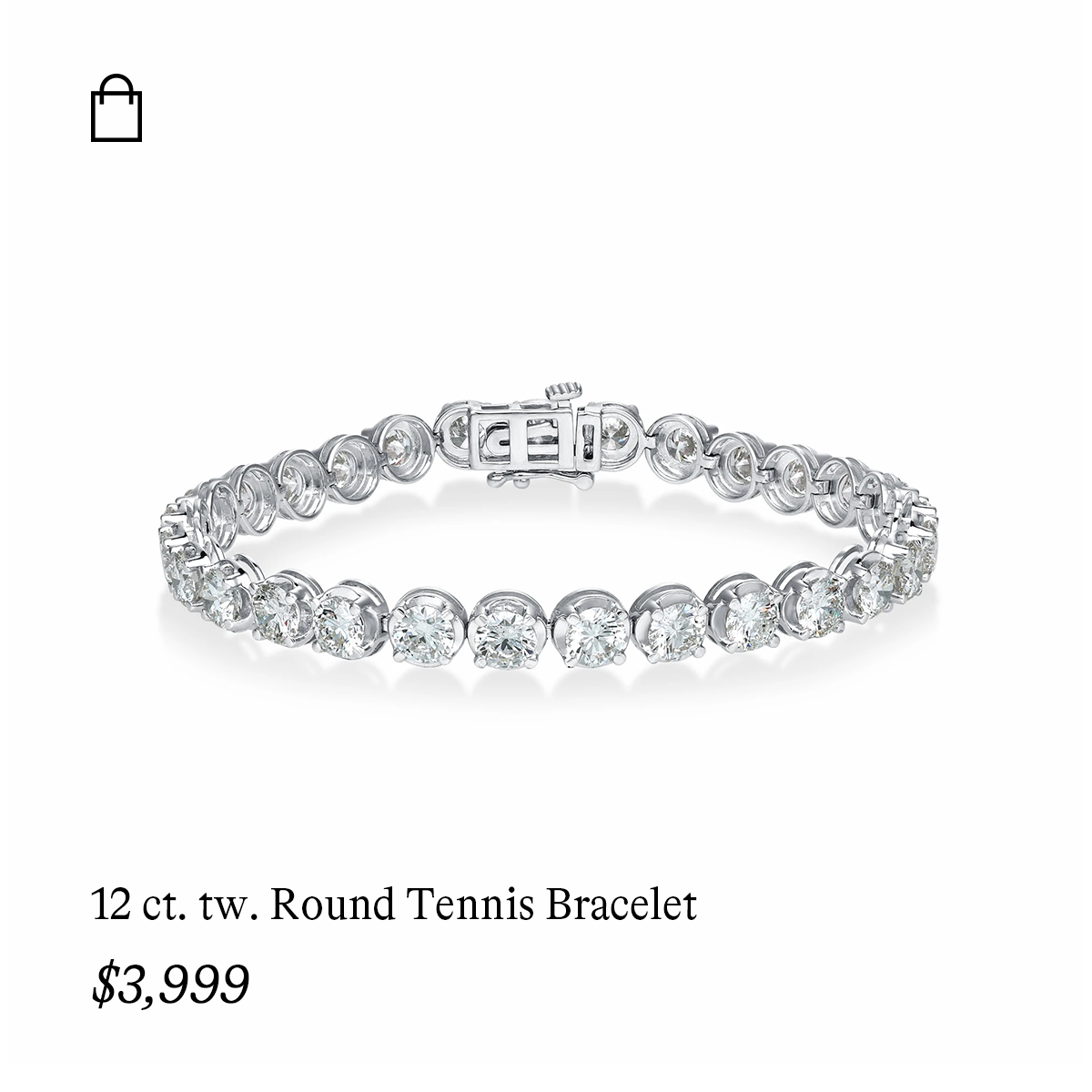 12 ct. tw. Round Lab Grown Diamond Tennis Bracelet in 14k White Gold