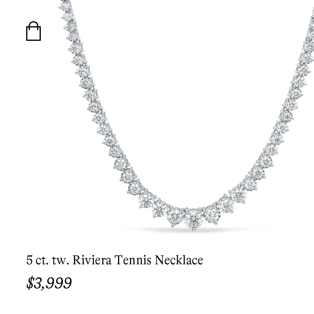 5 ct. tw. Round Graduated Riviera Tennis Necklace in 14k White Gold