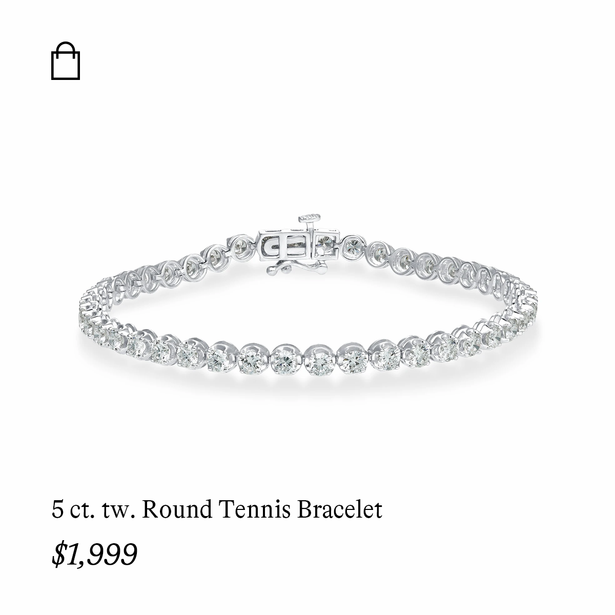 5 ct. tw. Round Lab Grown Diamond Tennis Bracelet in 14k White Gold