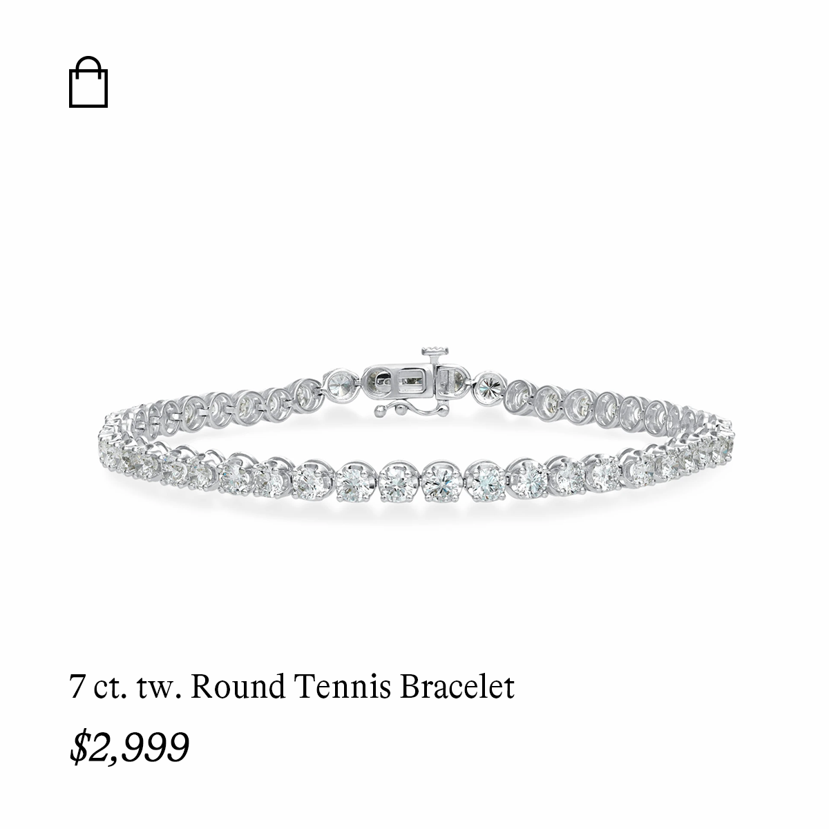 7 ct. tw. Round Lab Grown Diamond Tennis Bracelet in 14k White Gold