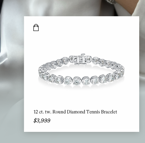 12 ct. tw. Round Lab Grown Diamond Tennis Bracelet in 14k White Gold