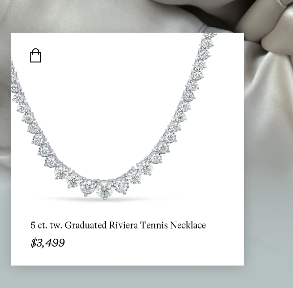5 ct. tw. Round Graduated Riviera Tennis Necklace in 14k White Gold