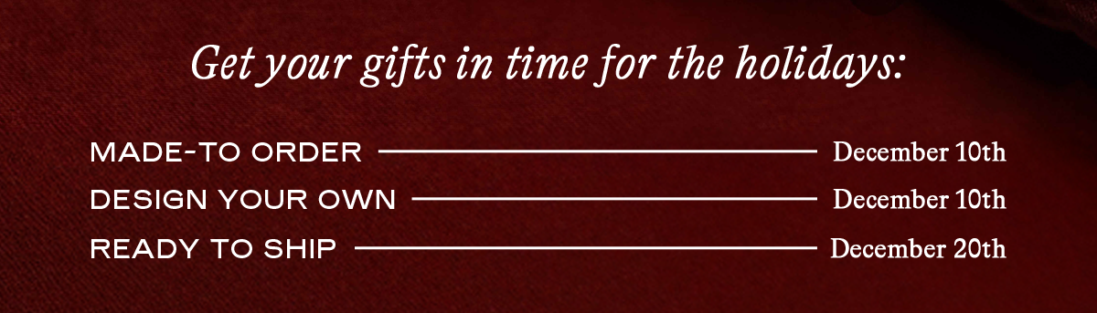 Get your gifts in time for the holidays