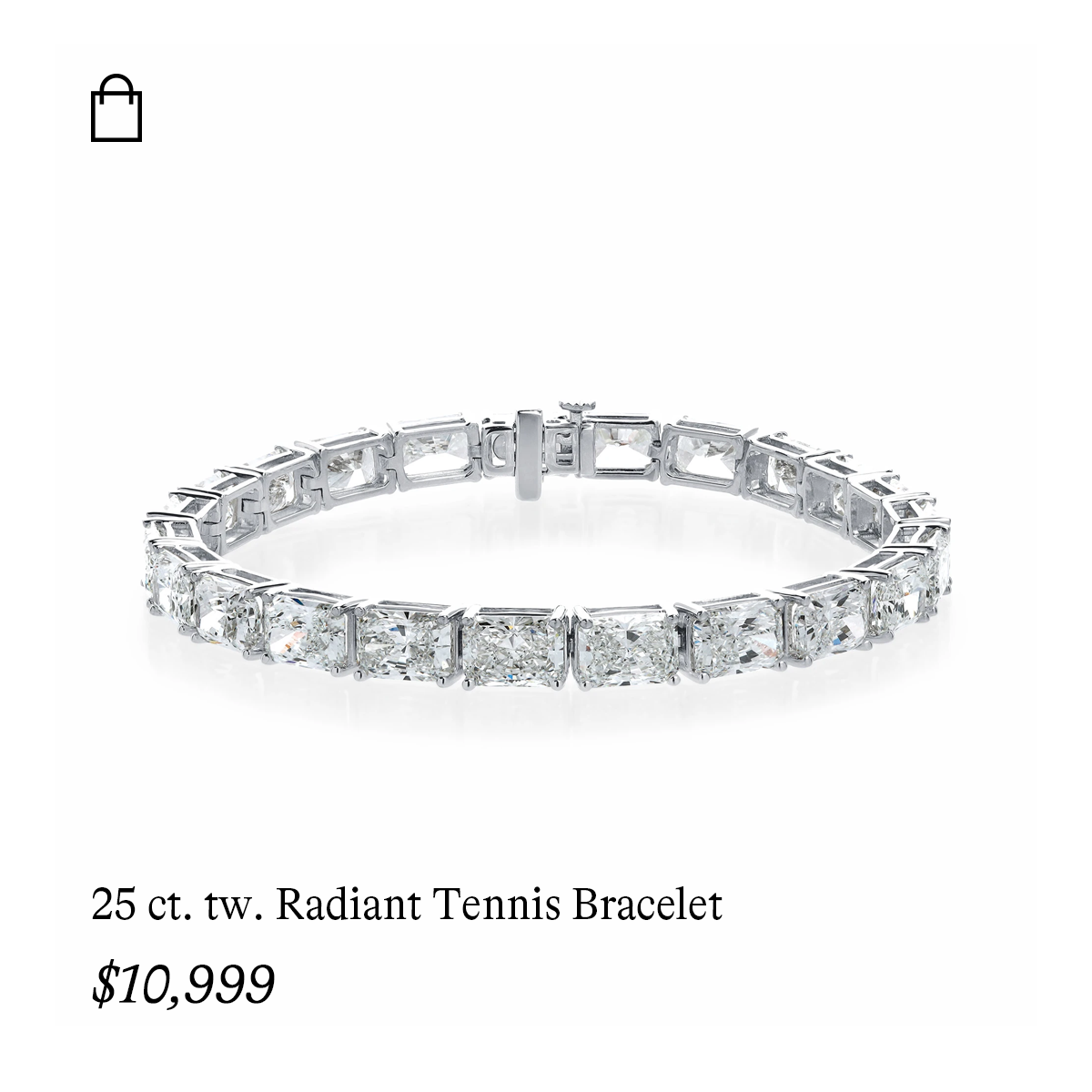 25 ct. tw. Radiant Tennis Bracelet 14kt White Gold