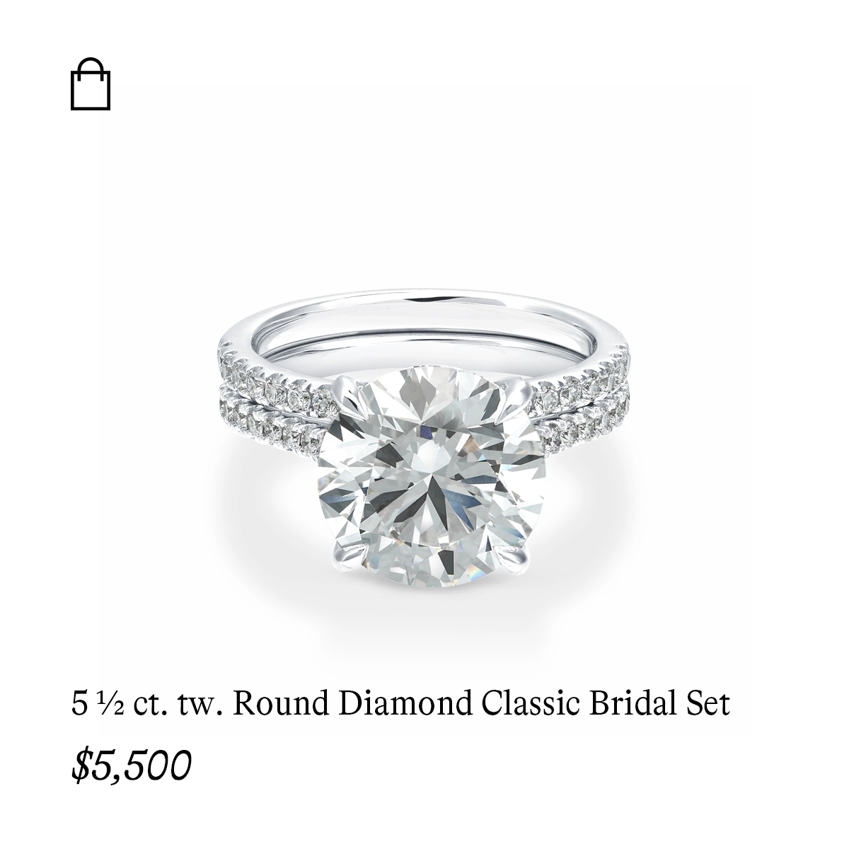 5 1/2 ct. tw. Round Diamond Classic Bridal Set in 14k White Gold