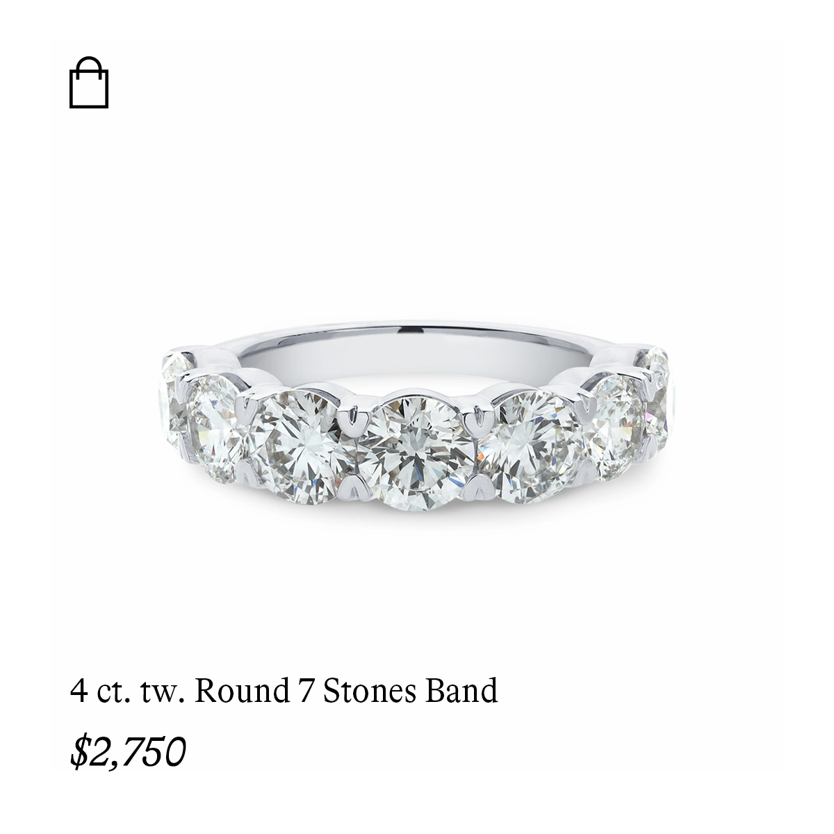 4 ct. tw. Round 7 Stones Band in 14k White Gold