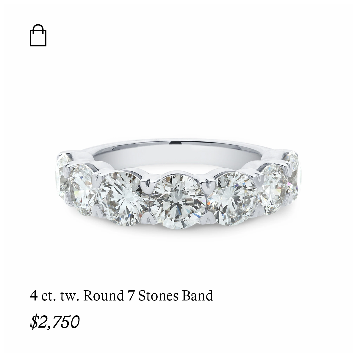 4 ct. tw. Round 7 Stones Band in 14k White Gold