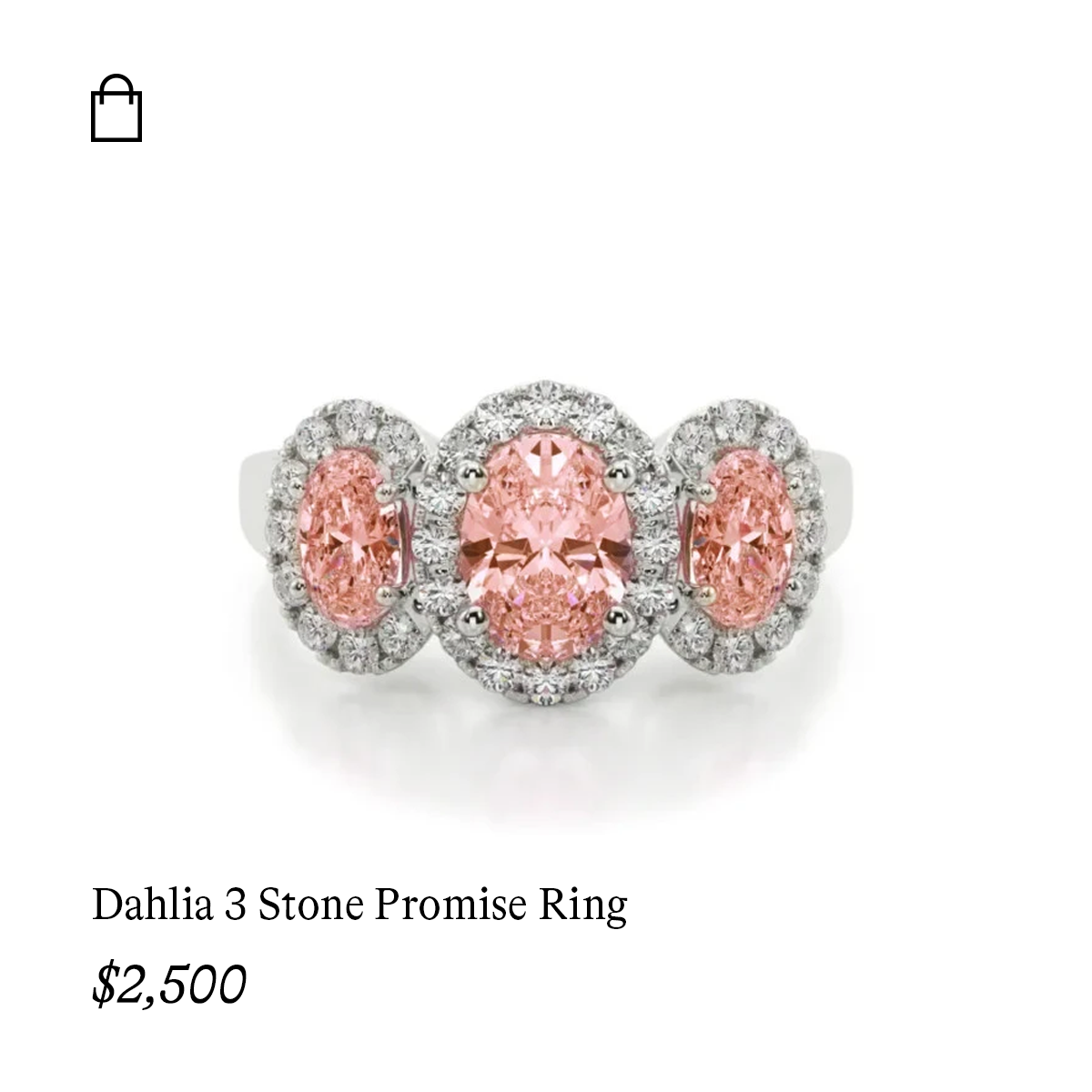 Dahlia 3 Stone Promise Ring