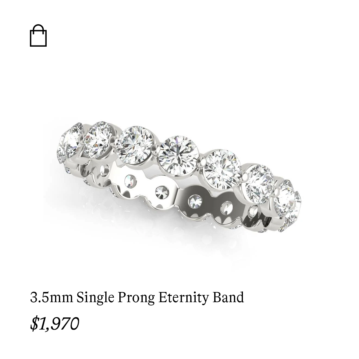 3.5mm Single Prong Eternity Band