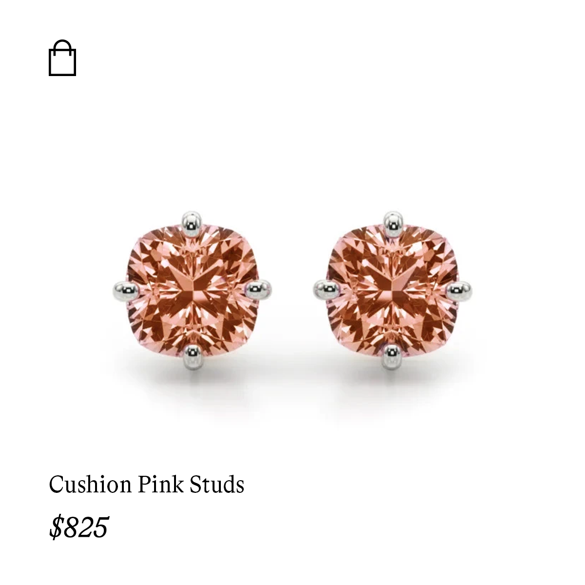 Cushion Pink Studs