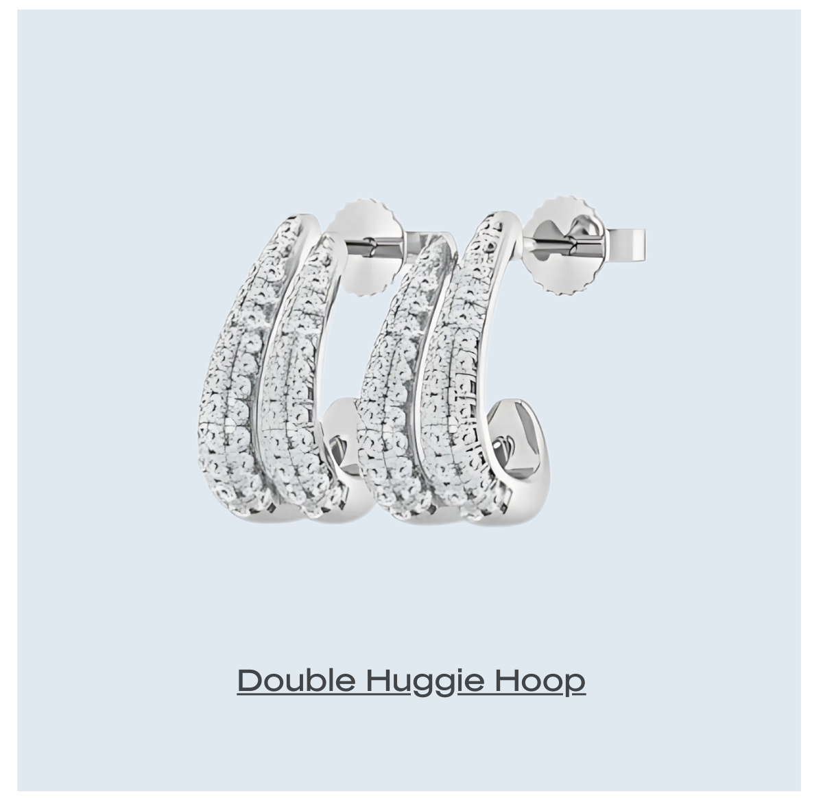 Round Double Huggie Hoop Earrings