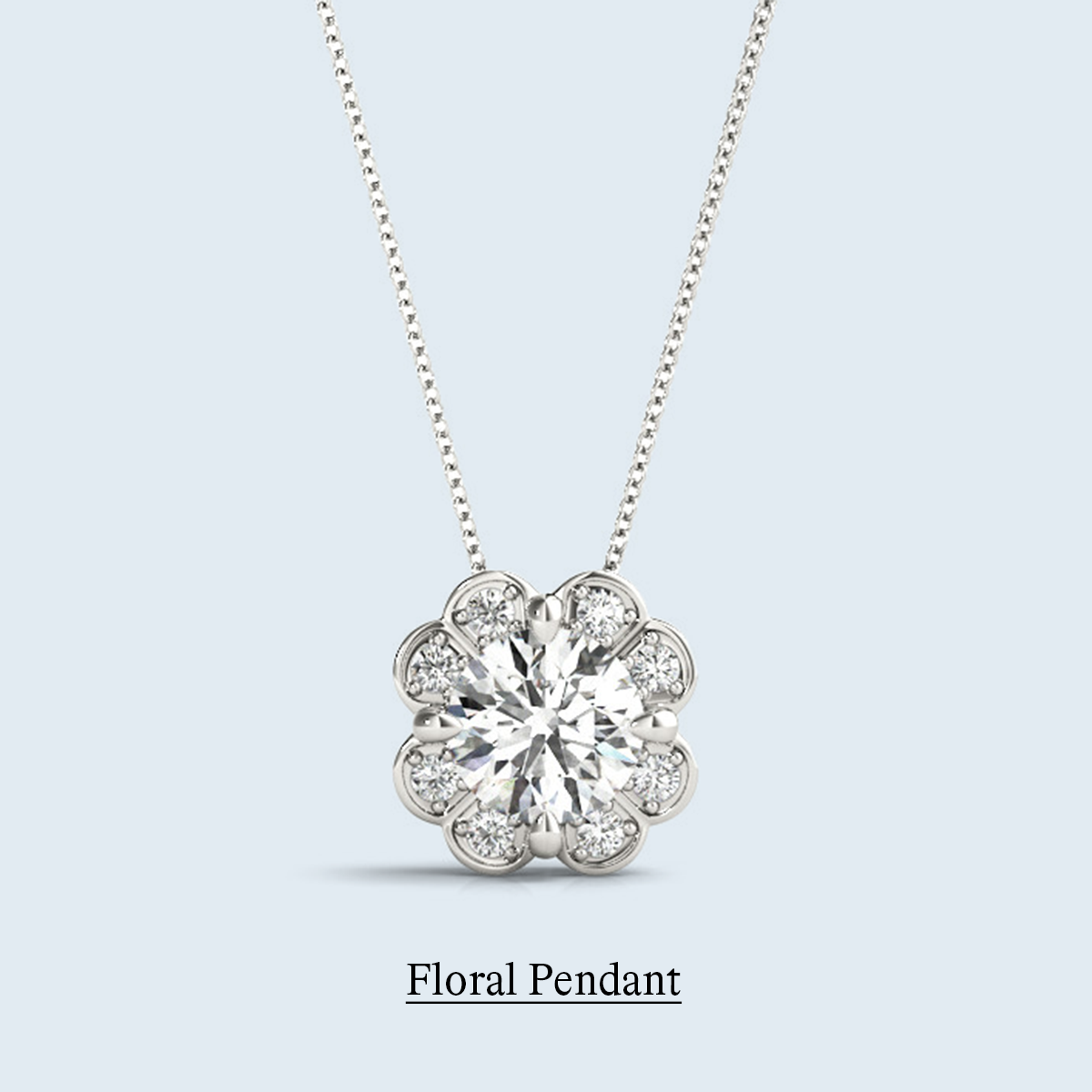 1/2 ct. tw. Floral Pendant