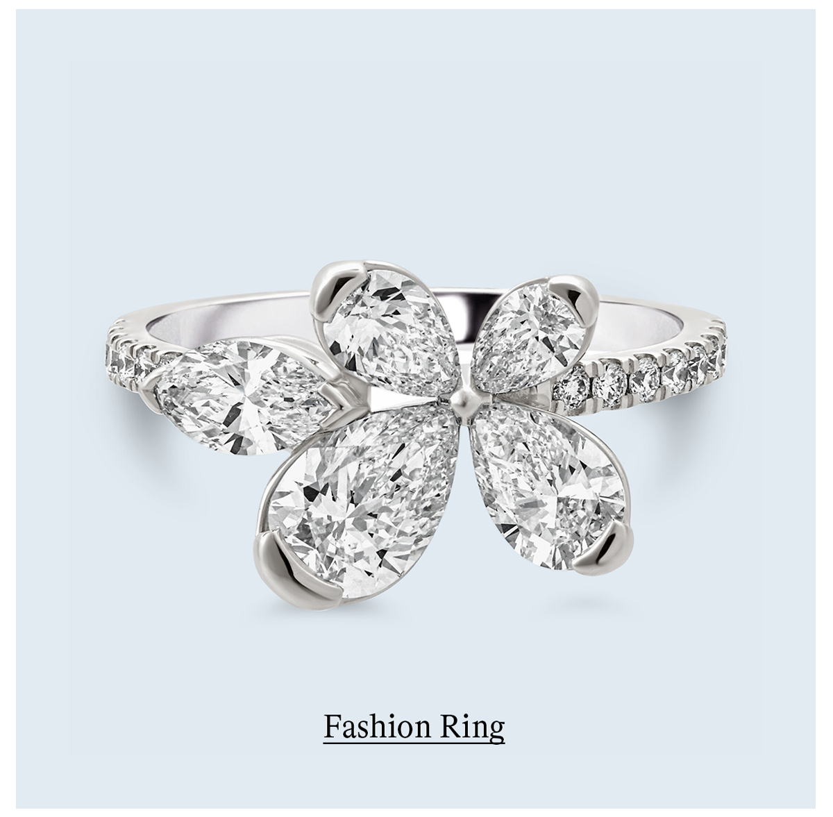 2 ct. tw. Mix stone fashion Ring in 14K White Gold