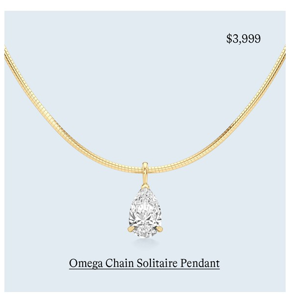 5 ct. tw Pear Solitaire Pendant with Omega Chain in 14K Yellow Gold