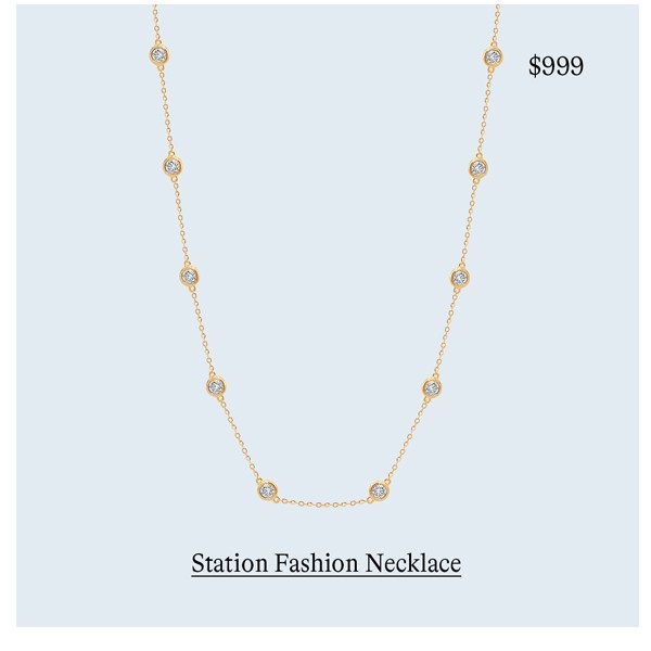 2 ct. tw. Round Station Fashion Necklace in 14k Yellow Gold
