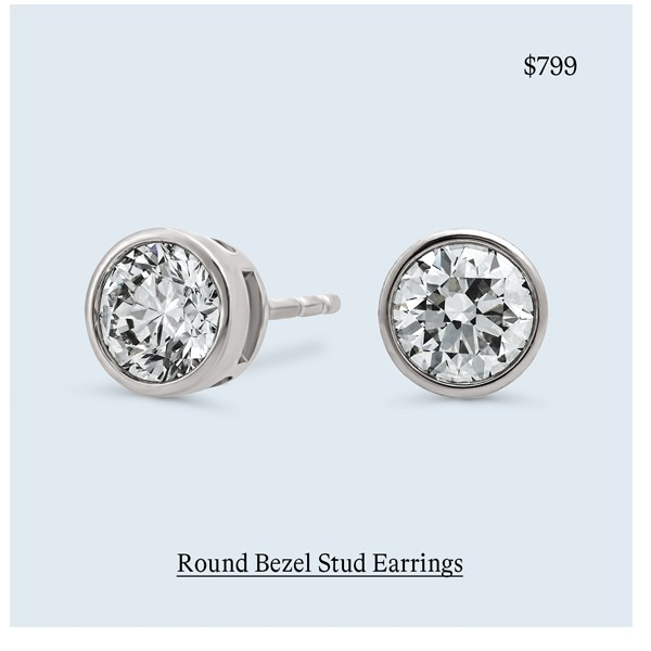 1 1/2 ct. tw. Round Bezel Stud Earrings in 14K White Gold