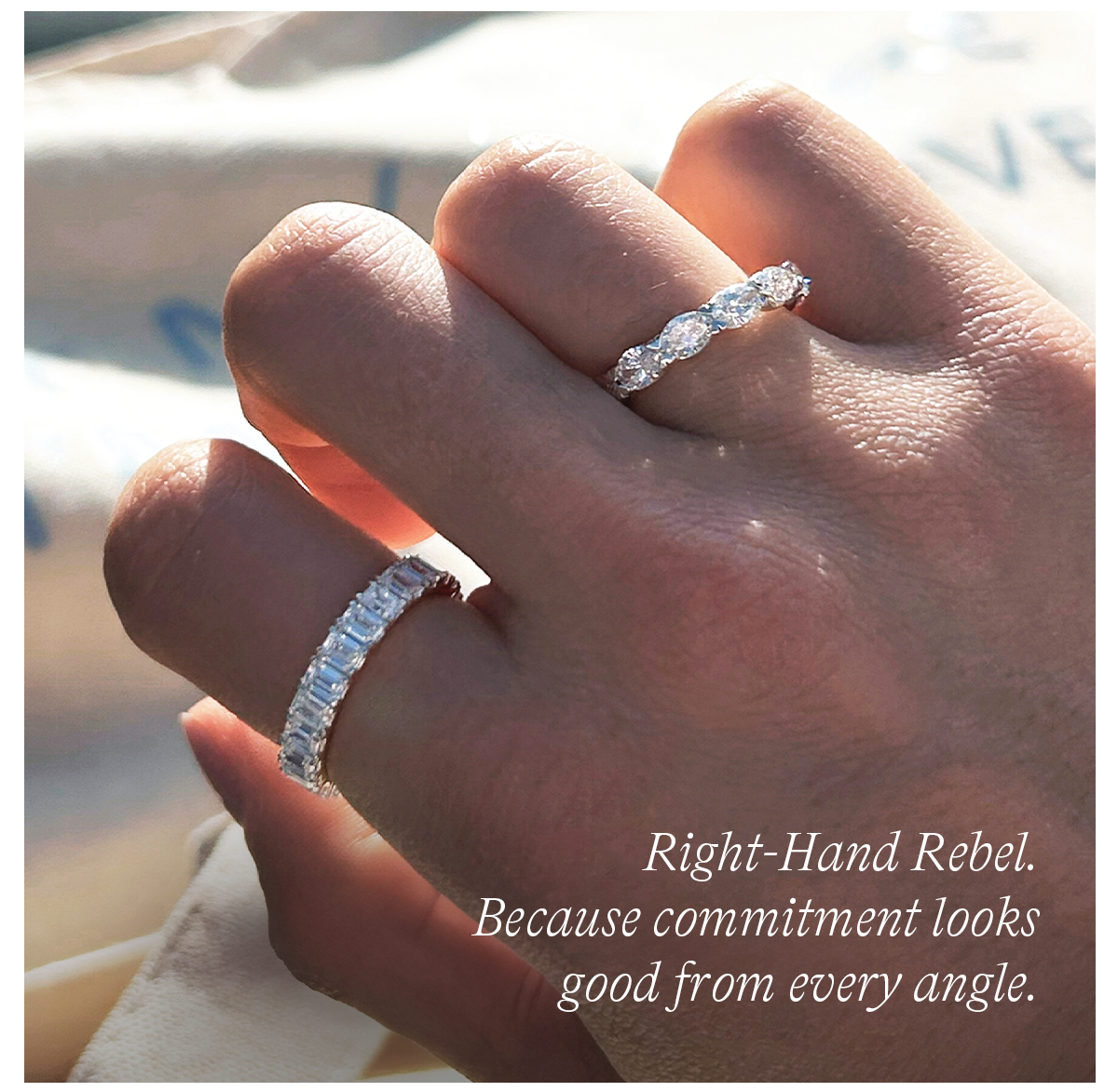 Right-Hand Rebel. Because commitment looks good from every angle.
