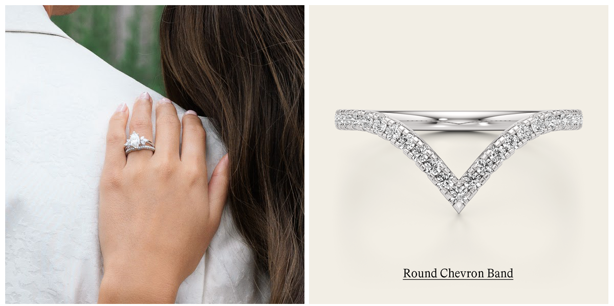 1/4 - 1 ct. Round Chevron Band