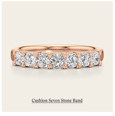 1 - 2 ct. Cushion Seven Stone Band