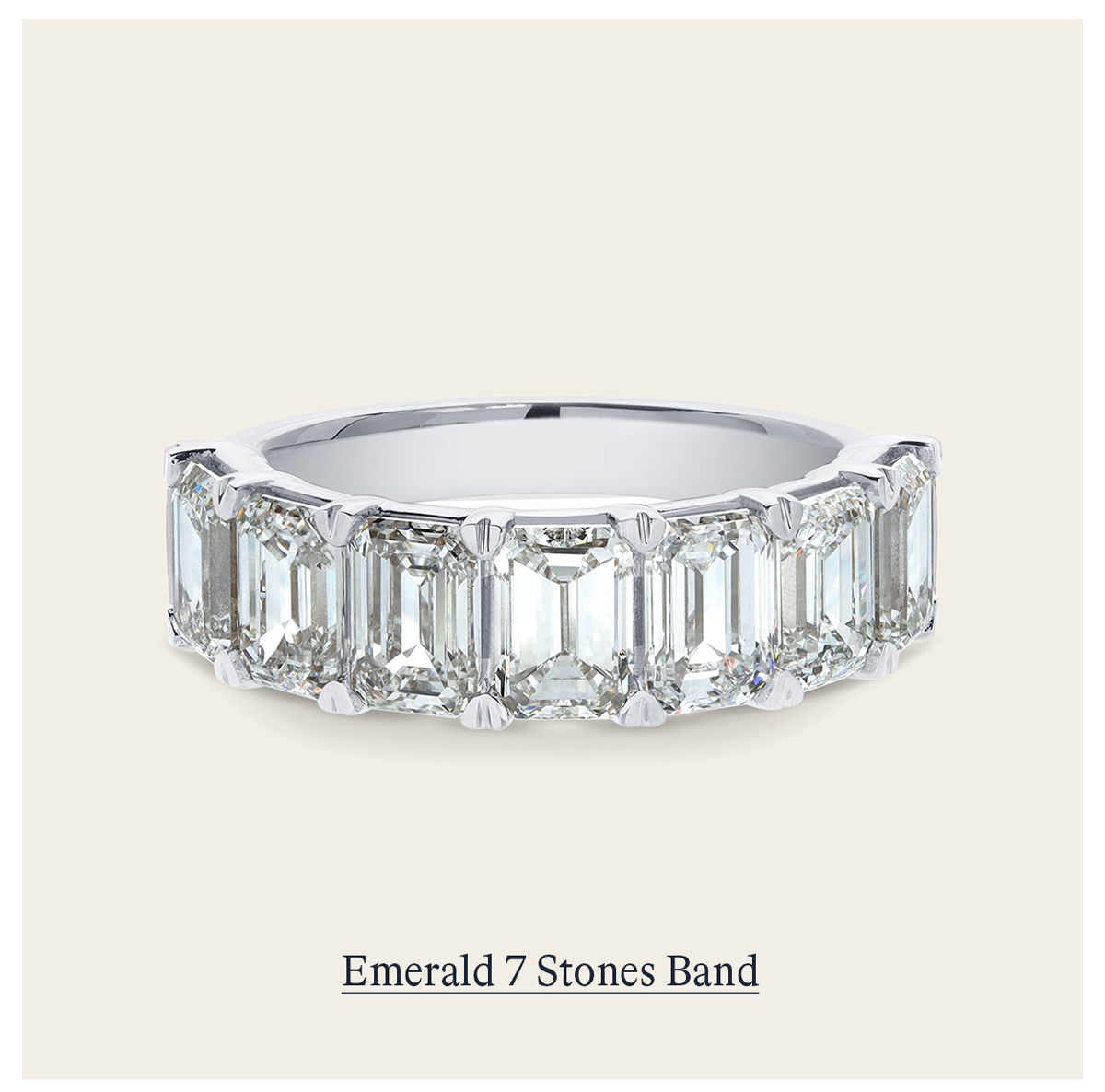 5 ct. tw. Emerald 7 Stones Band in 14k White Gold