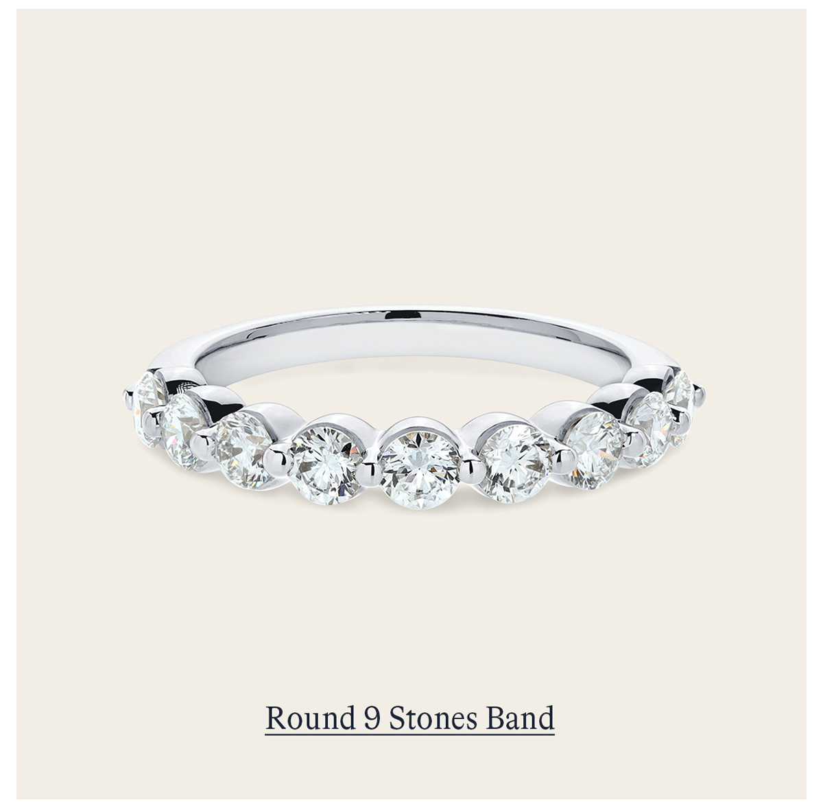 1 ct. tw. Round 9 Stones Band in 14k White Gold